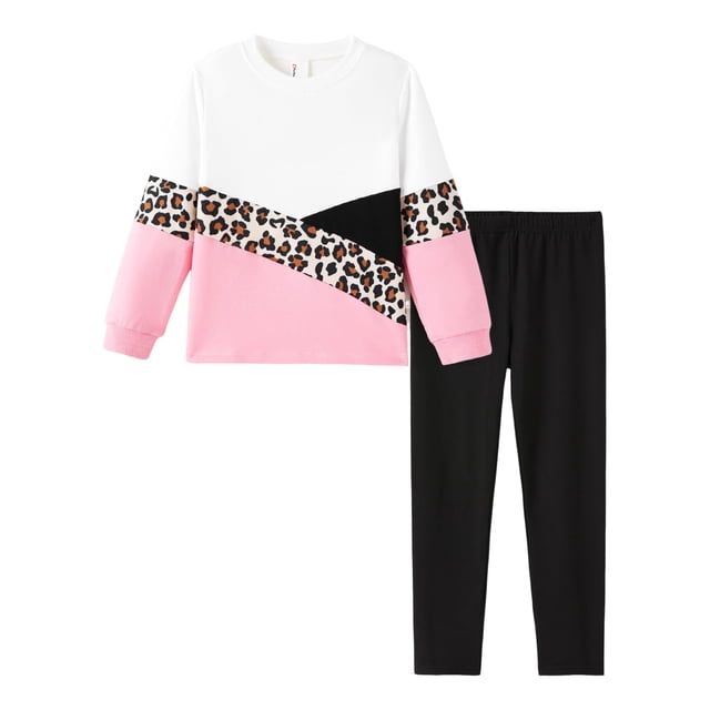 Conjunto de Sudadera y Leggings para Niñas PATPAT 2 Piezas 6-7 Años