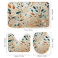 thumbnail image 3 of Teal Gold Autumn Leaves with Polka Dots 4Pcs Shower Curtain Set with Rugs Bathroom Shower Curtain Set with Rugs Welcome Halloween Thanksgiving Waterproof Durable Bathroom Decor Shower, 3 of 8
