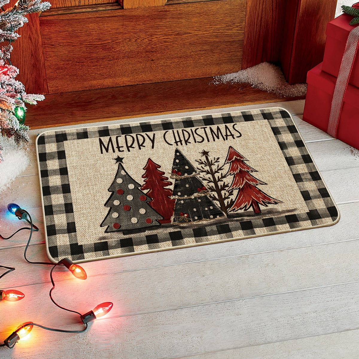 Haperlare Merry Christmas Decorative Doormat 17 X 29 Inch Non-Slip Low