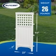 thumbnail image 3 of Suncast FS4423D Outdoor Patio 4 Panel Screen Enclosure Gated Fence, Plastic, White, 44 in H x 24 in D, 3 of 9