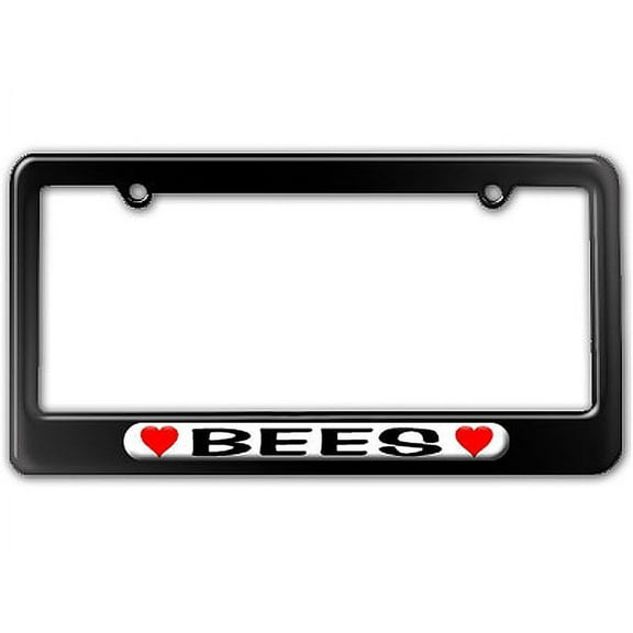 Bees Love with Hearts License Plate Frame
