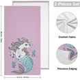 thumbnail image 2 of Unicorn Mermaid Hand Towels, Seahorse Kitchen Towel Ultra Soft and Absorbent,Decorative Fingertip Face Towel for Bathroom Hotel, 2 PCS, 28.3"x 14.4", 2 of 5
