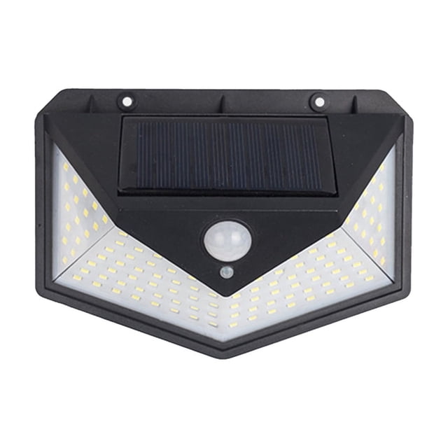 Birdeem Solar Rechargeable Three-Sided Wall Light Black Plastic 136 LEDs Outdoor