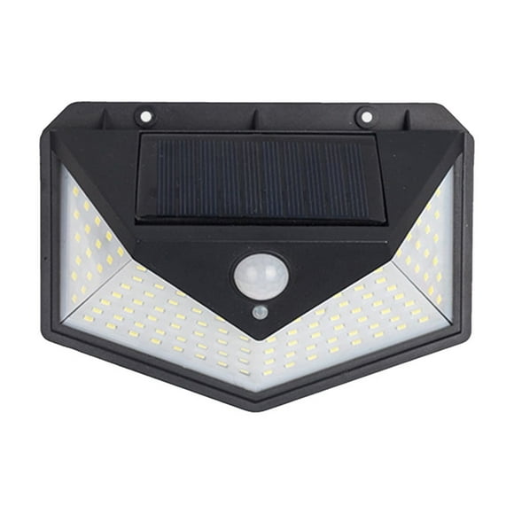 Birdeem Solar Rechargeable Three-Sided Wall Light Black Plastic 136 LEDs Outdoor