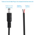 thumbnail image 3 of Cable de alimentación DC de 12 pulgadas Uxcell, 20 piezas de cables de enchufe de barril de 5.5mm x 2.1mm, adaptador de enchufe macho DC a cable pelado, 3 of 5