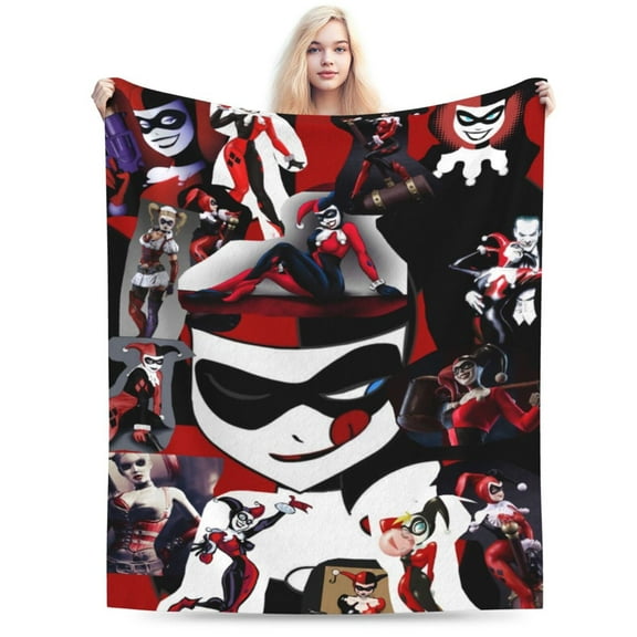 Harley Quinn Blanket, Super Soft Large Fluffy Plush Throw Blanket for Boys Girls Young Adults, Cozy Warm Flannel Blanket for Living Room Couch Bed All Seasons 40"X30"