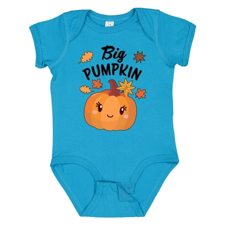 

Inktastic Big Pumpkin with Fall Leaves Gift Baby Boy or Baby Girl Bodysuit