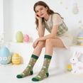 thumbnail image 6 of HIALTODAY Women Easter Socks, Green Bunny Ear Pattern Crew Socks Fun Multi-Color Holiday Gift ，6-9, 6 of 6