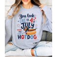 thumbnail image 3 of 4th of July Hotdog Sweatshirt Funny Dachshund Patriotic USA Crewneck for Women Men Kids Family Gray Sweatshirt Adult Small, 3 of 7
