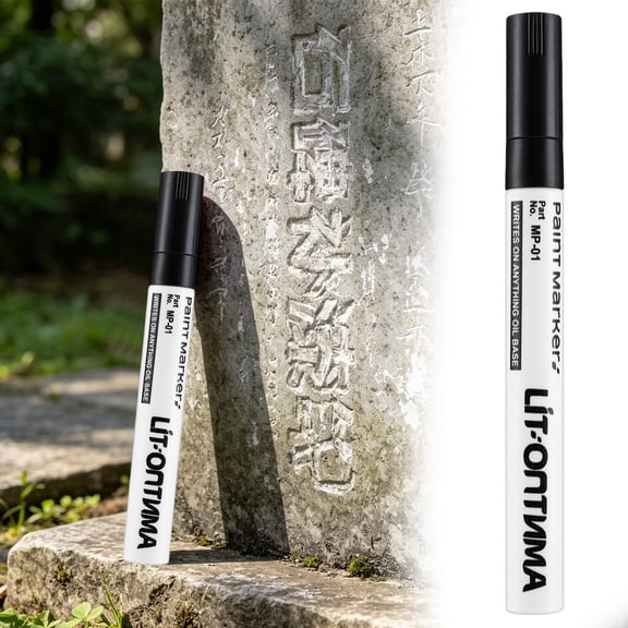 WUXIAB Tombstone Marker Pen,Black Permanent Markers,Acrylic Paint Markers,Oil Based Paint Pen Markers,Fabric Markers Permanent,Medium Tip Quick Dry Waterproof,Marker For Canvas,Glass,Rubber,Clothes