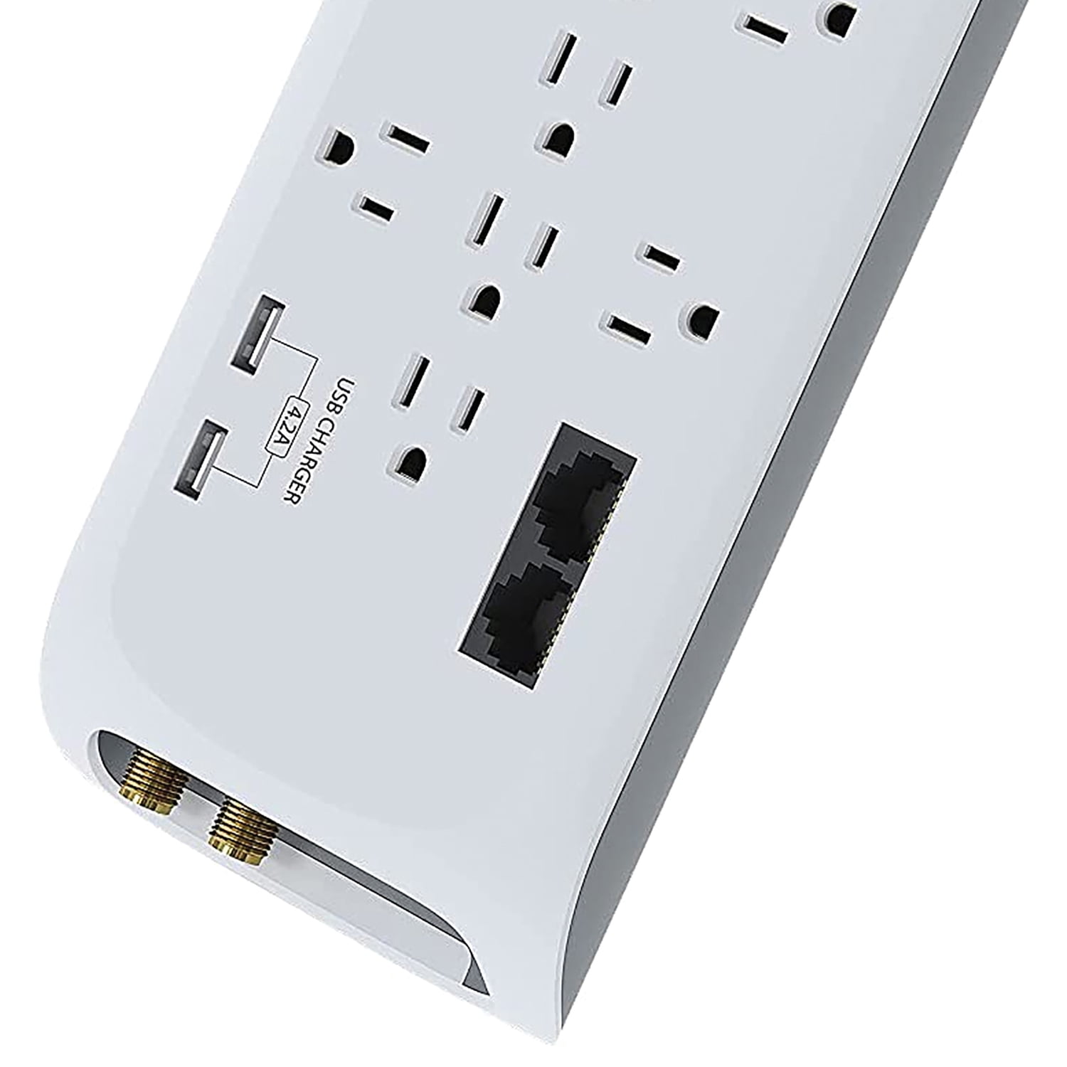 Digital Energy World 12-Outlet Surge Protector Power Strip with 2 USB Ports [White, 6-Foot Cord] (dee1-1122)