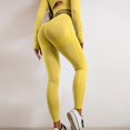 thumbnail image 6 of UDAUDU 2 Piece Workout Set for Women 2026 Seamless Ribbed Crop Top And Leggings Yoga Running Activewear Yellow M, 6 of 6
