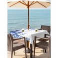 thumbnail image 3 of Outdoor Tablecloths with Umbrella Hole & Zipper, Navy Blue 54x54 Inch Square Tablecloths, Summer Botanical Leaves Watercolor Waterproof Table Cloth, Patio/Pool/Picnic Table Covers, 3 of 8