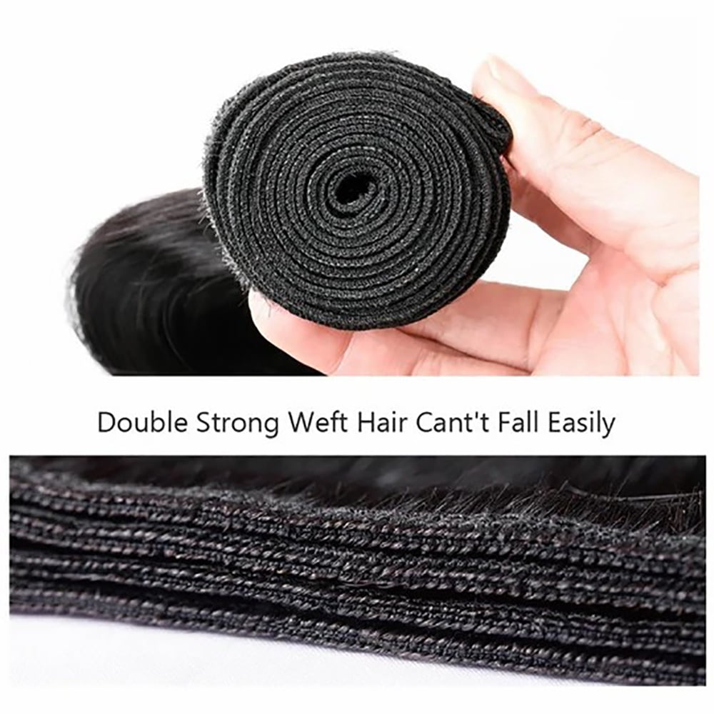 YYAo Human Hair, Hairpiece, Wig,AFFORDABLE hair Body Wave 100% Human Hair Natural Black 1 Bundle 100gram