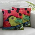 thumbnail image 3 of Qinduosi Pillow Cover Mexican Art Bird Pillowcase Hand Embroidered Floral Accent Pillows Farmhouse Chair Cushion Flower Couch Cushions White, 3 of 5
