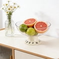 thumbnail image 6 of Clear Pedestal Fruit Bowl with Drainage – 10.15" Elevated Plastic Fruit Tray for Kitchen Counter & Dining Table – Transparent Draining Serving Stand for Parties, Weddings, Christmas & Home Decor, 6 of 6