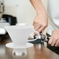thumbnail image 2 of Shisuyan 1pc Filter Cup Coffee Pot Filter Cup Coffee Drip Filter Ceramic Coffee Filter (White), 2 of 9
