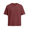 thumbnail image 3 of S-4X Plus Size T Shirts for Men Big & Tall Waffleknit Short Sleeve Tees Tops Mens Casual Solid Color Pullover V Neck Athletic Workout Tshirts Shirt, 3 of 6
