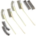 thumbnail image 1 of Mini cepillos de alambre, juego de 8 cepillos de alambre de acero inoxidable, mango recto y curvo, accesorios de limpieza para limpiar óxido de soldadura, 1 of 4