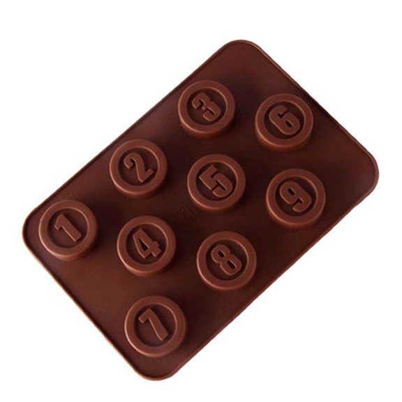 Silicone Number Molds for Chocolate And Baking, 1-9 Digit Shapes for Diy Cake, Jelly, Pudding, And Soap Making, Flexible And Easy to Clean Craft Tools, 1 Piece Chocolate Mold
