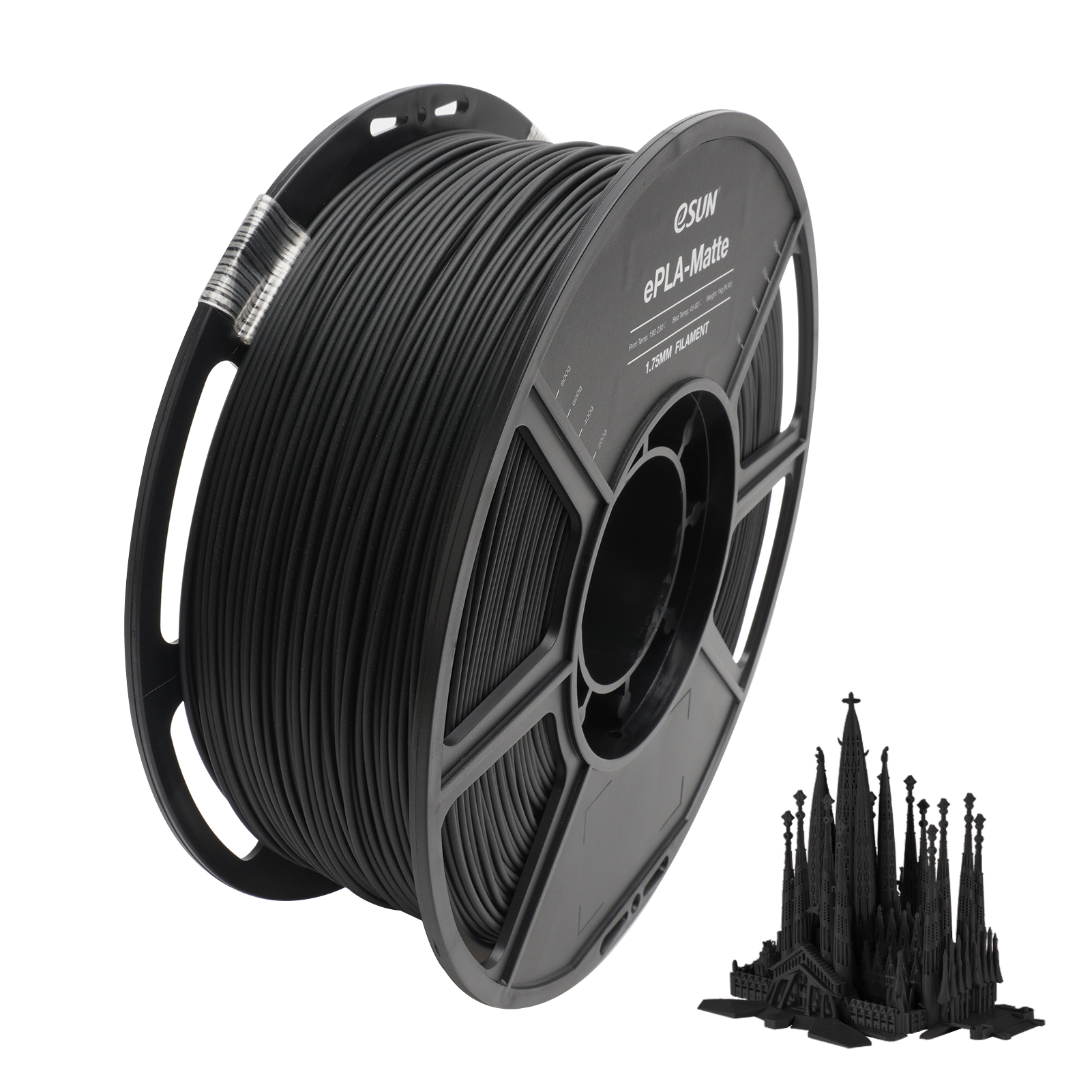 eSUN PLA Matte 3D Printer PLA Filament 1.75mm PLA 3D Printer Filament  Dimensional Accuracy +/- 0.03 mm 1KG (2.2 lb) Spool Material Refills  Eco-Friendly Printing Consumables Compatible with Walmart Canada