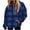 #202-Blue, variant on AUNVITO Women's Fleece Loose Fit Hoodie with Pockets Checkered Print Drop Shoulder Long Sleeve Casual Streetwear