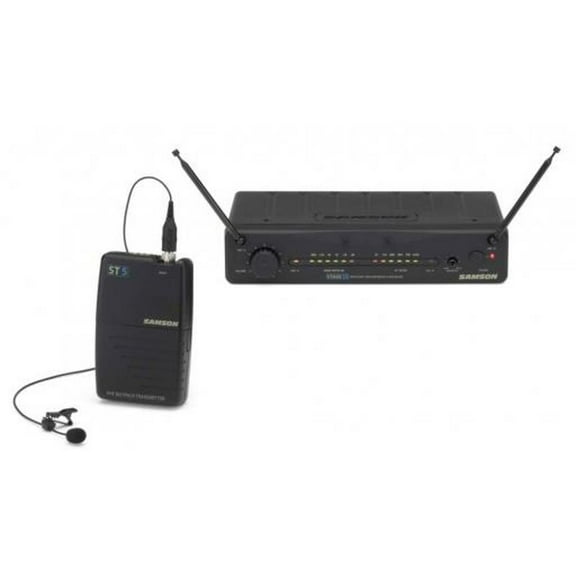 Samson Stage 55 Wireless Lavalier Microphone System, Includes ST5 Beltpack Transmitter, SR55 Wireless Receiver, and LM10BM Lavalier Microphone (Channel 07: 195.6MHz)