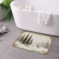 thumbnail image 3 of FJPT Non Slip Flannel Polyester Floor Mat Winter Deer Forest Scene For Bathroom Kitchen Bedroom Decor 31.5x19.7 inch, 3 of 5