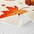 thumbnail image 5 of Manfei Orange Pumpkin Maples Quilt King,Fall Thanksgiving Print King Coverlet Set,3pcs,1 Bedspread and 2 Pillowcases, 5 of 7