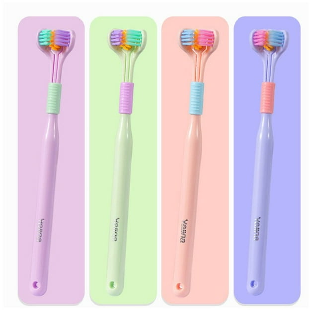3 Sided Toothbrush for Adults Triple-Angle Tooth-Hugging Deep Cleaning Children‘s Sky Blue