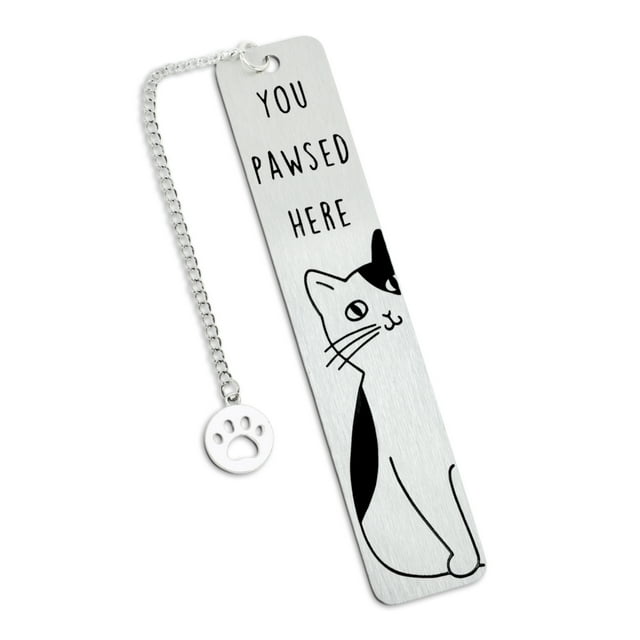 Regalos de marcapáginas únicos para amantes de los gatos para mujeres y hombres, marcapáginas lindos, accesorios de lectura para amantes de los libros y amantes de los gatos, tono plateado