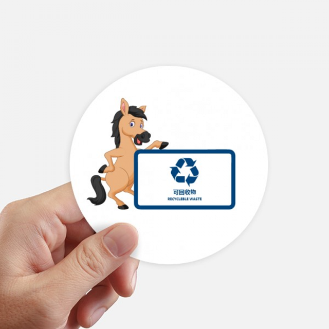 Waste Classification Treatment Recyclable Animals Sticker Round Wall Suitcase Laptop Label Bumper