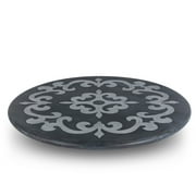 Gerson Gray-washed metal-inlay lazy susan