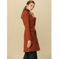 thumbnail image 4 of Abrigo De Invierno Medio Largo Con SolaY Doble BotonaduPaMujer Rojo ladrillo S, 4 of 6