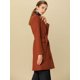 thumbnail image 4 of Abrigo De Invierno Medio Largo Con SolaY Doble BotonaduPaMujer Rojo ladrillo S, 4 of 6