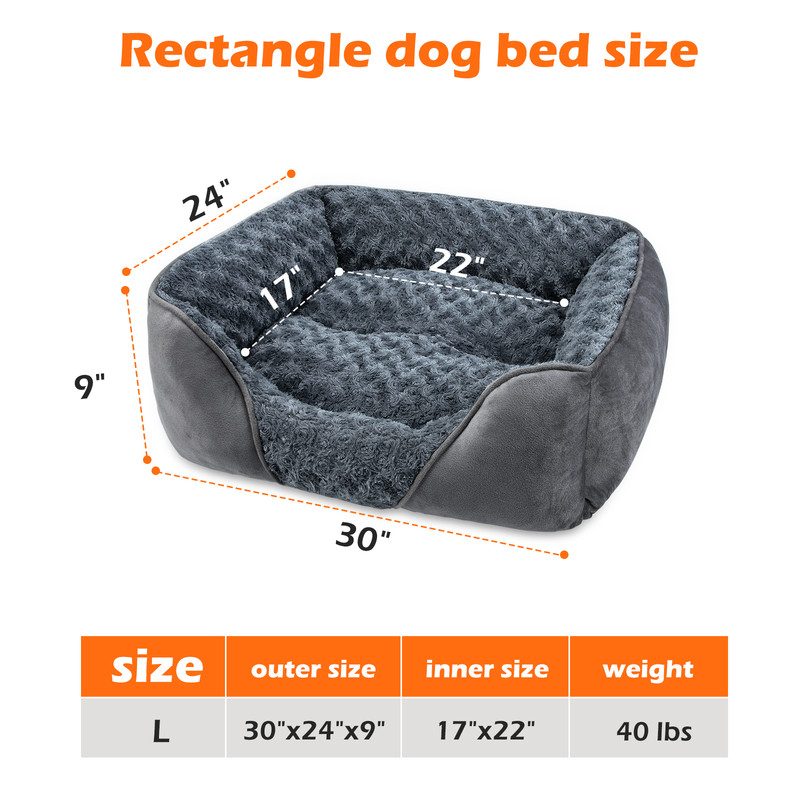 SHU UFANRO Rectangle Dog Bed with Anti-Slip Bottom photo 2