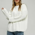 thumbnail image 6 of biudgviw Sweater for Women Winter Warm Round Neck Long Sleeve Pullover Shirts Soft Baggy Knitted Sweater Tops, 6 of 6
