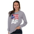 thumbnail image 3 of Puerto Rico Rican Boricua AF Flag Long Sleeve TShirt Men Women Brisco Brands S, 3 of 5