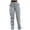 White, variant on Women's Cargo Pants New Cropped Hip Pants with High Waist Multi Pocket Workwear Stretch Pants,Black