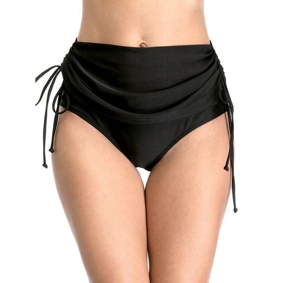 Women's Swimsuit Bottom High-Waisted Drawstring Bikini Brief Swim Trunk