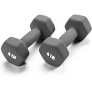 Portzon Weights Dumbbells 10 Colors Options Compatible with Set of 2 Neoprene Dumbbells Set, LB, Anti-Slip, Anti-roll, Hex Shape Gray 04-Pound, Pair