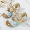thumbnail image 3 of Girls Glitter Bowknot Ballet Mary Jane Flat School Dance Party Casual Dress Shoes, 3 of 6