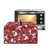 TSOVTHRID Snowman Snowflake Star Print Microwave Oven Dust Cover Dust-Proof Sturdy Microwave Oven Cloth Cover Small Appliance Protector for Kitchen Christmas Decor, 18.25"W x 14.5"D x 11"H, S