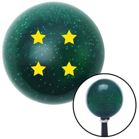 American Shifter Yellow Dragon Ball Z - 4 Star Green Metal Flake Shift Knob with M16 x 1.5 Insert Brody