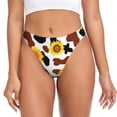 thumbnail image 1 of Balery Cow Print Sunflower Tangas de Algodón para Mujer con Estampado – Ropa Interior Sexy, Transpirable, G-string-Medium, 1 of 6
