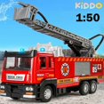 thumbnail image 1 of 1:50 Fire Truck Alloy Diecast Simulation Sprinkler Toy With Light Music Water Spray Rescue Car Children's Toy Firefighter Truck, 1 of 4