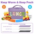 thumbnail image 3 of GYEUKHAM Insulated Kids Lunch Box, Mini Cooler Tote for Girls & Boys, Soft Thermal Meal Bag for Back to School,PurpleWithLetter, 3 of 8