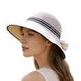 thumbnail image 2 of jiaxiM Beach Sun Straw Hats for Women Breathable Wide Brim Straw Sun Hat with Bow for Travel & Beach Styling, 2 of 4