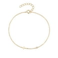 thumbnail image 1 of Pulsera de Cruz de plata esterlina para mujeres heshpaws s925, pulsera de Cruz pequeña ajustable, joyería de Cruz religiosa de diamante simple de moda, con caja de regalo, plata, 1 of 1