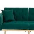 thumbnail image 3 of Luccalily Accent Bed Sofa,Velvet Leisure Sleeper Comfy Sofa Couch with 2 Throw Pillow, Accent Sofa Recliner,with 5 Rose Golden Metal Legs,Mid-Century Modern Velvet loveseat Sofa for Living Room, 3 of 14